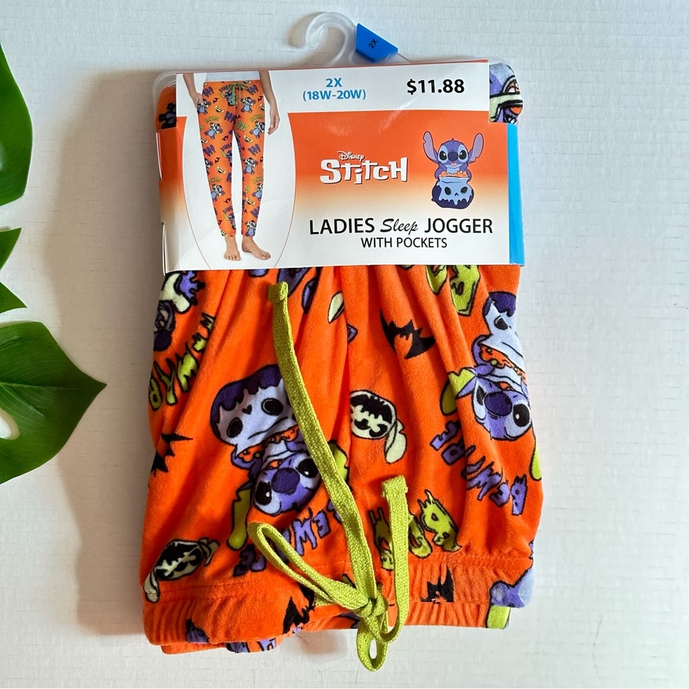 Disney Stitch Ladies Sleep Jogger With Pockets NEW